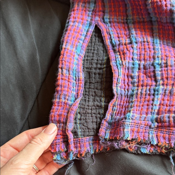 We The Free by Free People M Multicolor Plaid Shirt — Purple & Blue Accents - Picture 6 of 6